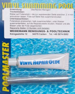 Unterwassereperaturset bestehend aus Unterwasserkleber ca 30 gr und transparentes Folienstück