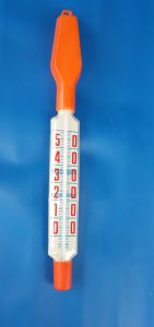 großes Stabthermometer, orange mit extra großen Zahlen ca 28 cm lang